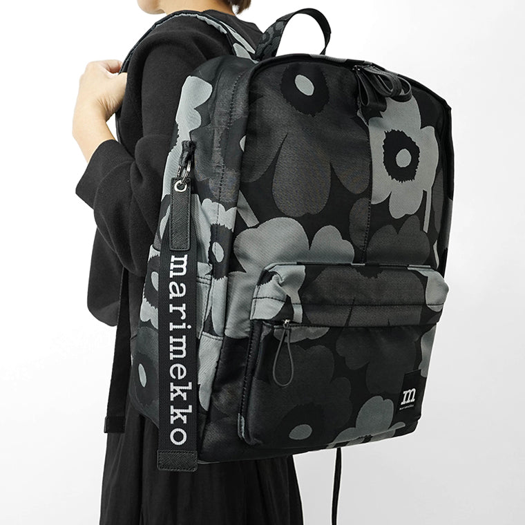 marimekko レディース メンズ バックパック ZIP TOP BACKPACK UNIKKO 094809 GREY DARK GREY BLACK グレー ダークグレー ブラック 990