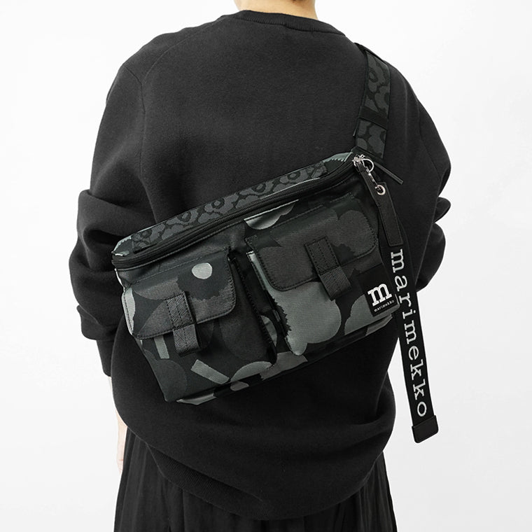 marimekko レディース メンズ ベルトバッグ SLING BAG M UNIKKO 094810 GREY DARK GREY BLACK グレー ダークグレー ブラック 990