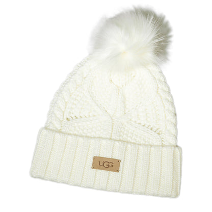 UGG レディース メンズ ニットキャップ CABLE BEANIE WITH POM 100819 3カラー