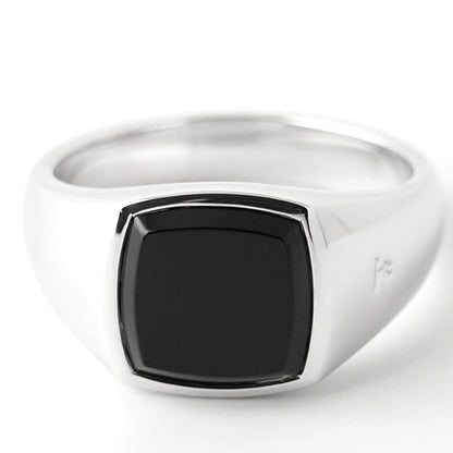 TOM WOOD メンズ リング KAY RING POLISHED ONYX 101276 シルバー