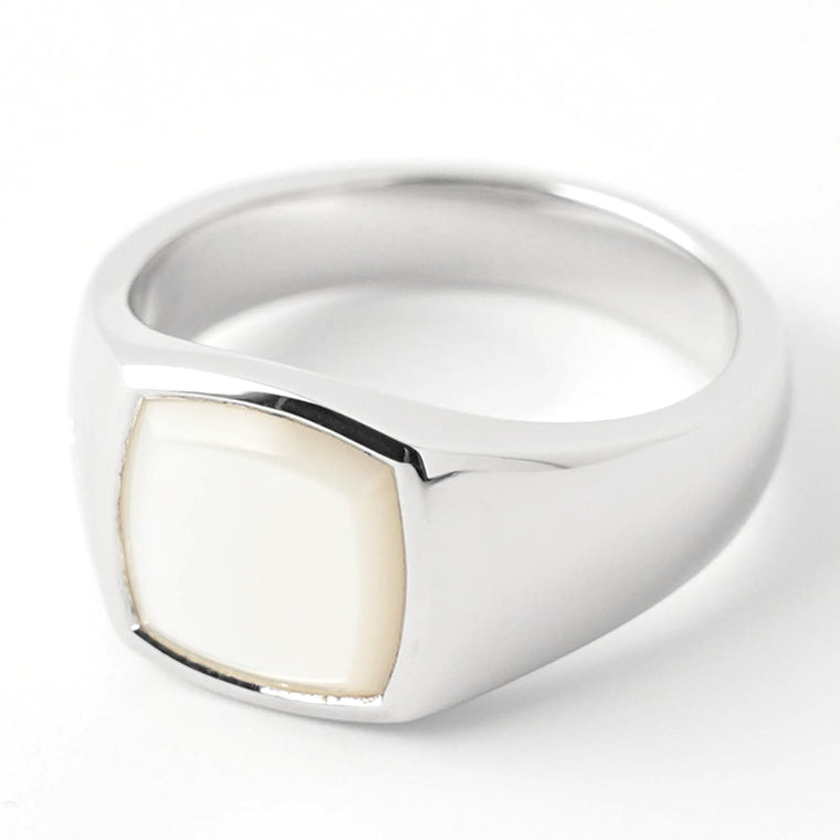 TOM WOOD メンズ レディース リング KAY RING WHITE MOP 101283 シルバー
