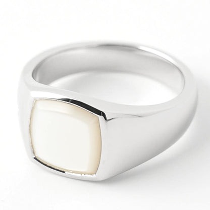 TOM WOOD メンズ レディース リング KAY RING WHITE MOP 101283 シルバー