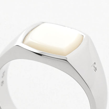 TOM WOOD メンズ レディース リング KAY RING WHITE MOP 101283 シルバー