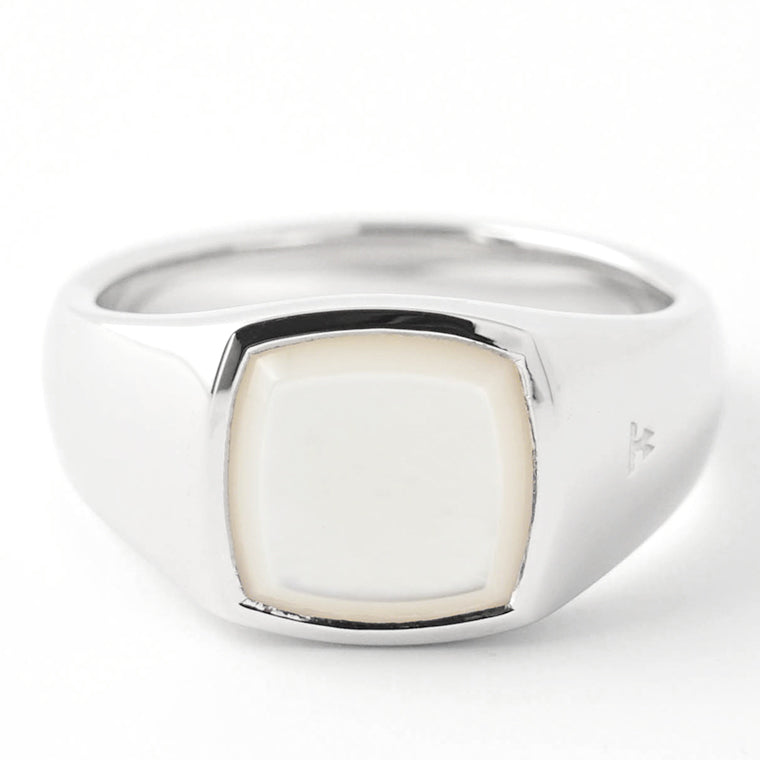 TOM WOOD メンズ レディース リング KAY RING WHITE MOP 101283 シルバー