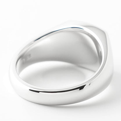 TOM WOOD メンズ リング KAY RING BLACK LARVIKITE 101486 シルバー