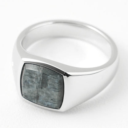 TOM WOOD メンズ リング KAY RING LARVIKITE 101505 シルバー