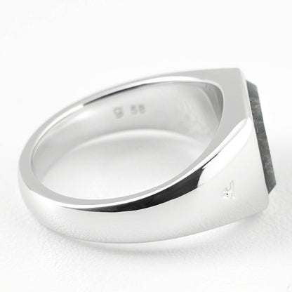 TOM WOOD メンズ リング KAY RING LARVIKITE 101505 シルバー