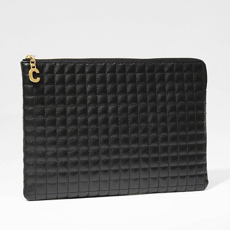 CELINE レディース クラッチバッグ C CHARM POUCH 10B813BFL BLACK 38NO ブラック