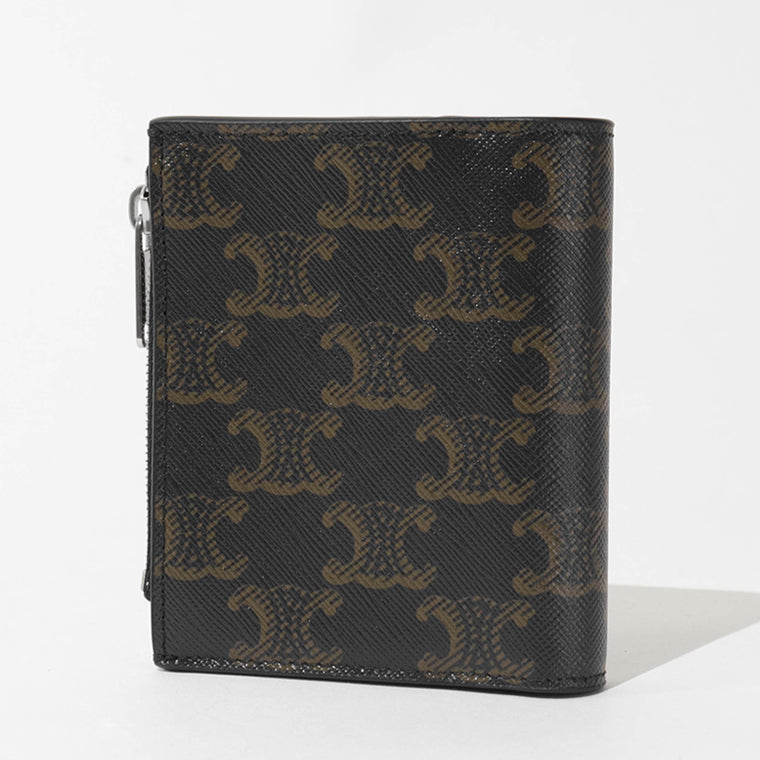 CELINE メンズ 2つ折り財布 COMPACT WALLET IN TRIOMPHE CANVAS 10E492BZR BLACK ブラック 38SI