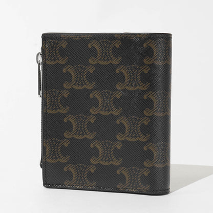 CELINE メンズ 2つ折り財布 COMPACT WALLET IN TRIOMPHE CANVAS 10E492BZR BLACK ブラック 38SI