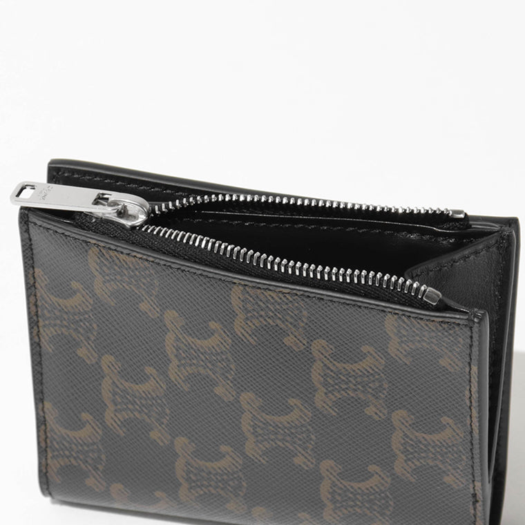 CELINE メンズ 2つ折り財布 COMPACT WALLET IN TRIOMPHE CANVAS 10E492BZR BLACK ブラック 38SI