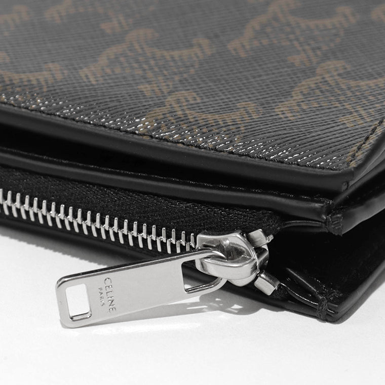 CELINE メンズ 2つ折り財布 COMPACT WALLET IN TRIOMPHE CANVAS 10E492BZR BLACK ブラック 38SI