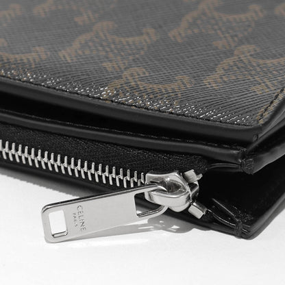CELINE メンズ 2つ折り財布 COMPACT WALLET IN TRIOMPHE CANVAS 10E492BZR BLACK ブラック 38SI