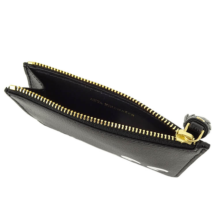 ANYA HINDMARCH レディース フラグメントケース ZIP CARD CASE EYES IN 142717 ブラック BLACK