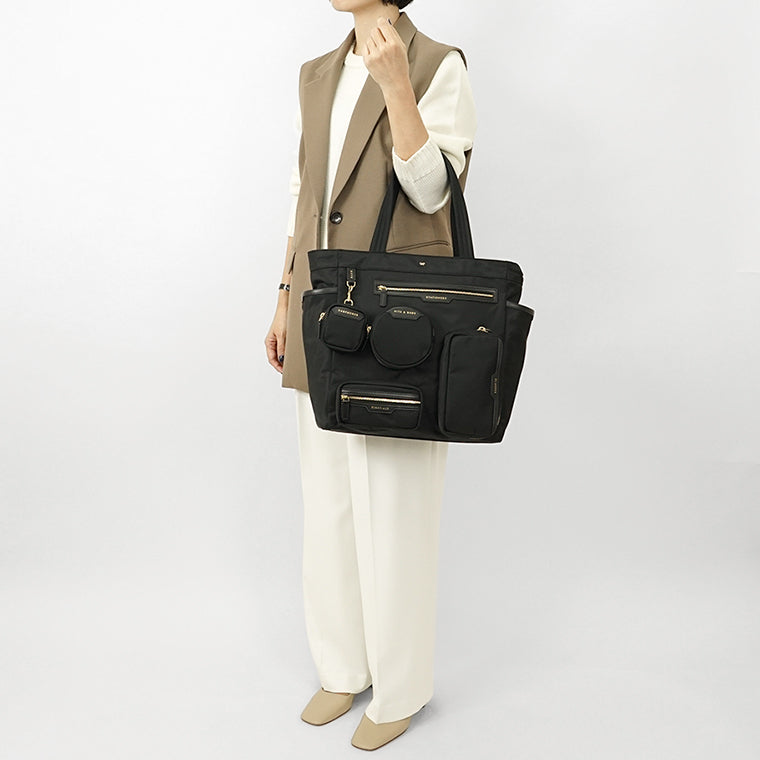 ANYA HINDMARCH レディース トートバッグ COMMUTER TOTE 157582 ブラック BLACK