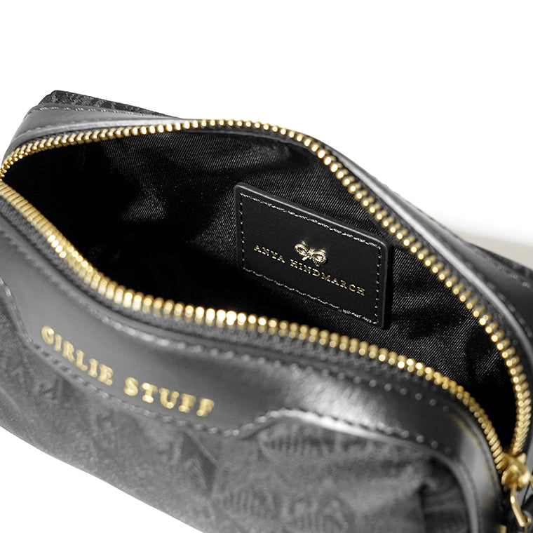 ANYA HINDMARCH レディース ポーチ GIRLIE STUFF IN BLACK AH LOGO 180535 ブラック BLACK