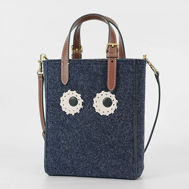 ANYA HINDMARCH レディース トートバッグ N S TOTE MINI EYES 193177 ネイビー シダー NAVY CEDAR