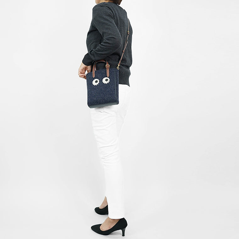 ANYA HINDMARCH レディース トートバッグ N S TOTE MINI EYES 193177 ネイビー シダー NAVY CEDAR