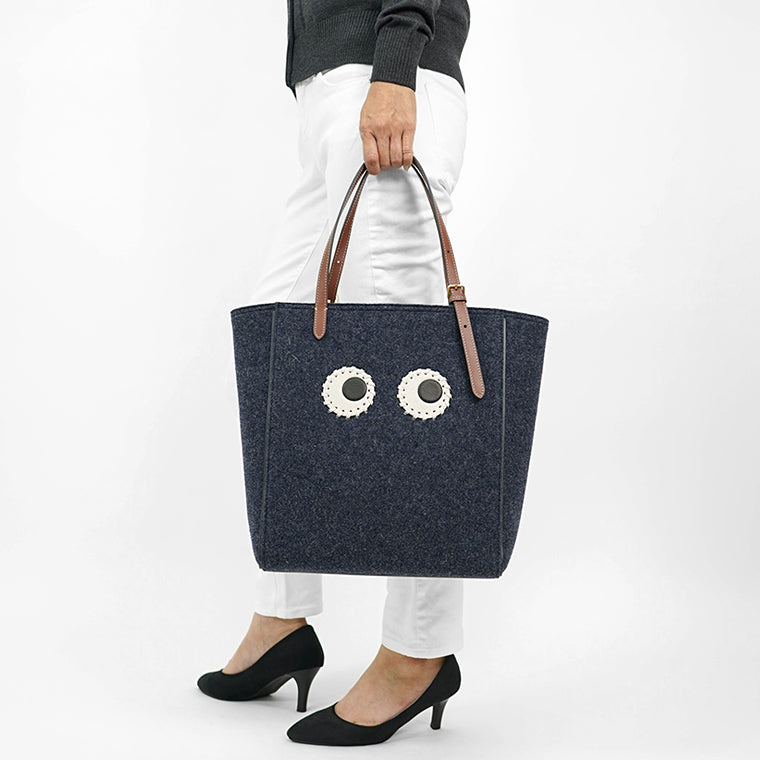 ANYA HINDMARCH レディース トートバッグ N S TOTE SMALL EYES 193184 ネイビー シダー NAVY CEDAR