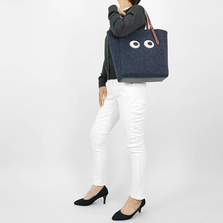 ANYA HINDMARCH レディース トートバッグ N S TOTE SMALL EYES 193184 ネイビー シダー NAVY CEDAR