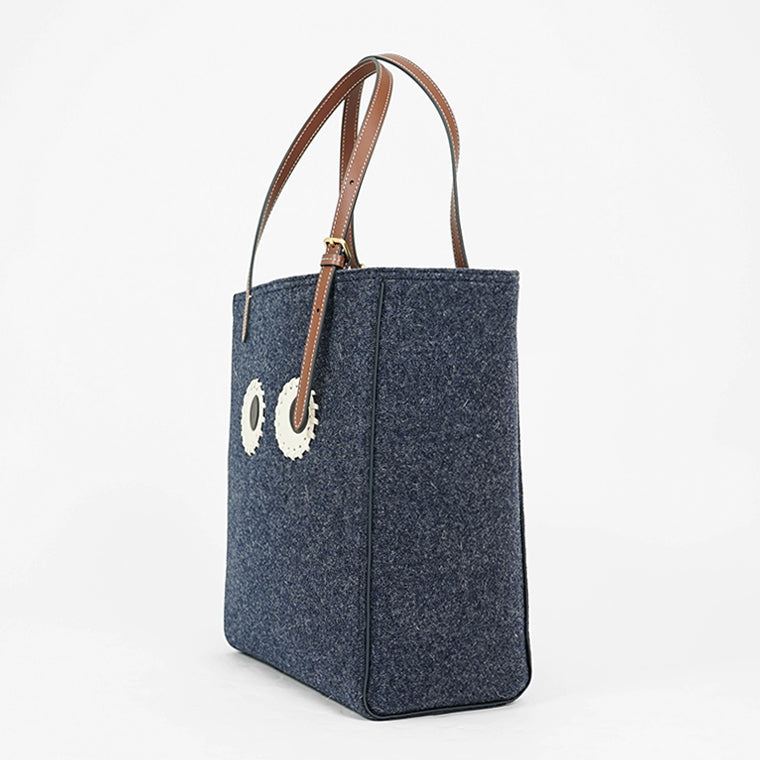 ANYA HINDMARCH レディース トートバッグ N S TOTE SMALL EYES 193184 ネイビー シダー NAVY CEDAR