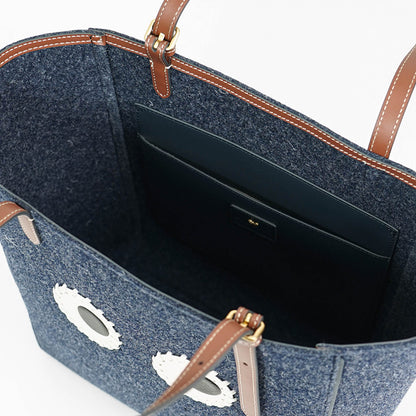 ANYA HINDMARCH レディース トートバッグ N S TOTE SMALL EYES 193184 ネイビー シダー NAVY CEDAR