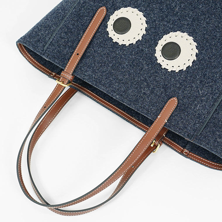 ANYA HINDMARCH レディース トートバッグ N S TOTE SMALL EYES 193184 ネイビー シダー NAVY CEDAR