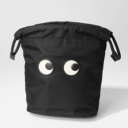 ANYA HINDMARCH レディース ポーチ EYES DRAWSTRING POUCH 193566 ブラック BLACK