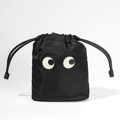 ANYA HINDMARCH レディース ポーチ EYES DRAWSTRING POUCH 193566 ブラック BLACK