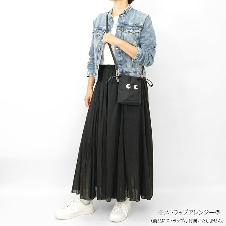 ANYA HINDMARCH レディース ポーチ EYES DRAWSTRING POUCH 193566 ブラック BLACK