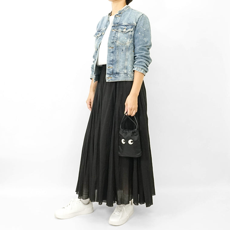 ANYA HINDMARCH レディース ポーチ EYES DRAWSTRING POUCH 193566 ブラック BLACK