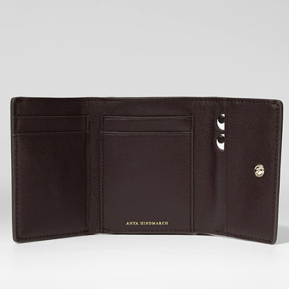 ANYA HINDMARCH レディース 3つ折り財布 MINI TRIFOLD ZIP PEEPING EYES 195515 ワインレッド DAMSON