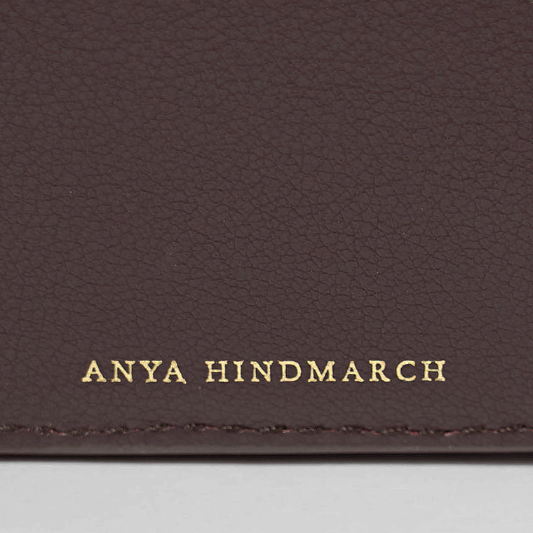 ANYA HINDMARCH レディース 3つ折り財布 MINI TRIFOLD ZIP PEEPING EYES 195515 ワインレッド DAMSON