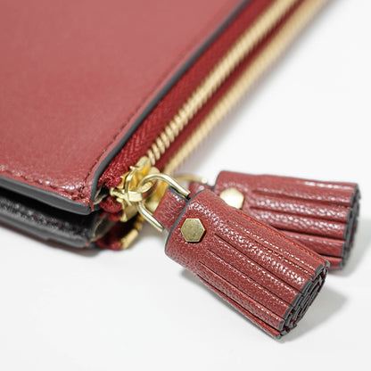 ANYA HINDMARCH レディース 2つ折り財布 SMALL DOUBLE ZIP WALLET PEEPING EYES 195522 ワインレッド DAMSON