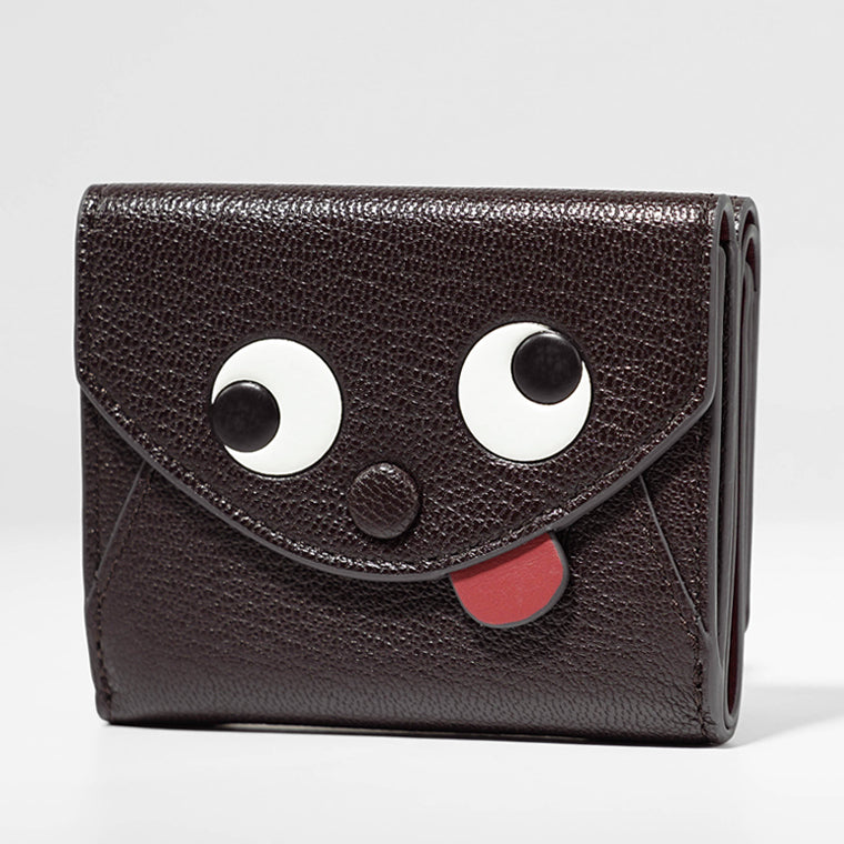 ANYA HINDMARCH レディース 3つ折り財布 ZANY MINI TRI FOLD WALLET 195584 ダークブラウン GRAPE