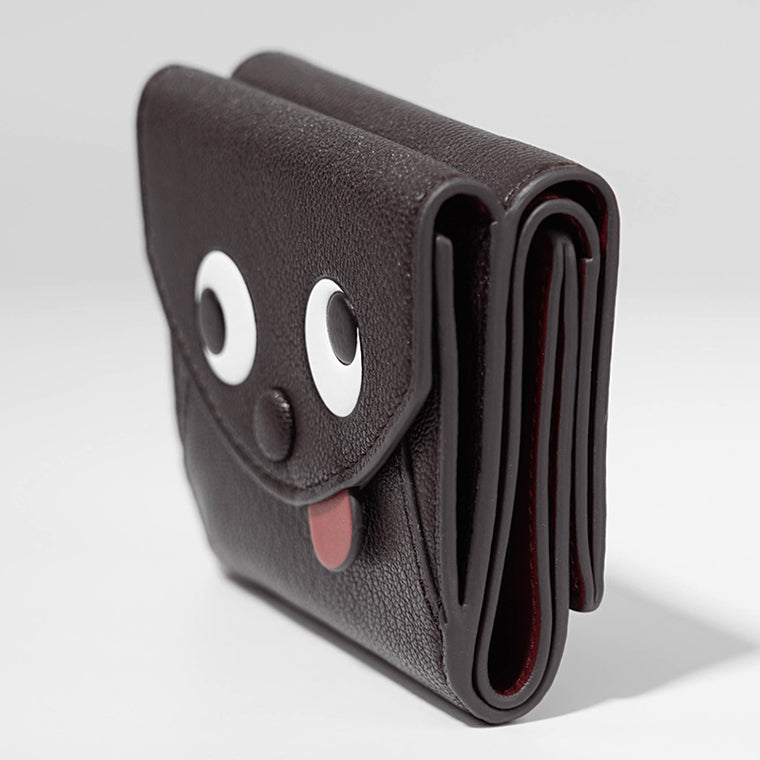 ANYA HINDMARCH レディース 3つ折り財布 ZANY MINI TRI FOLD WALLET 195584 ダークブラウン GRAPE