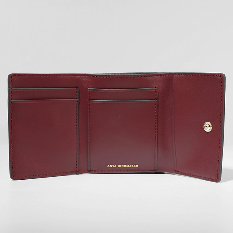 ANYA HINDMARCH レディース 3つ折り財布 ZANY MINI TRI FOLD WALLET 195584 ダークブラウン GRAPE