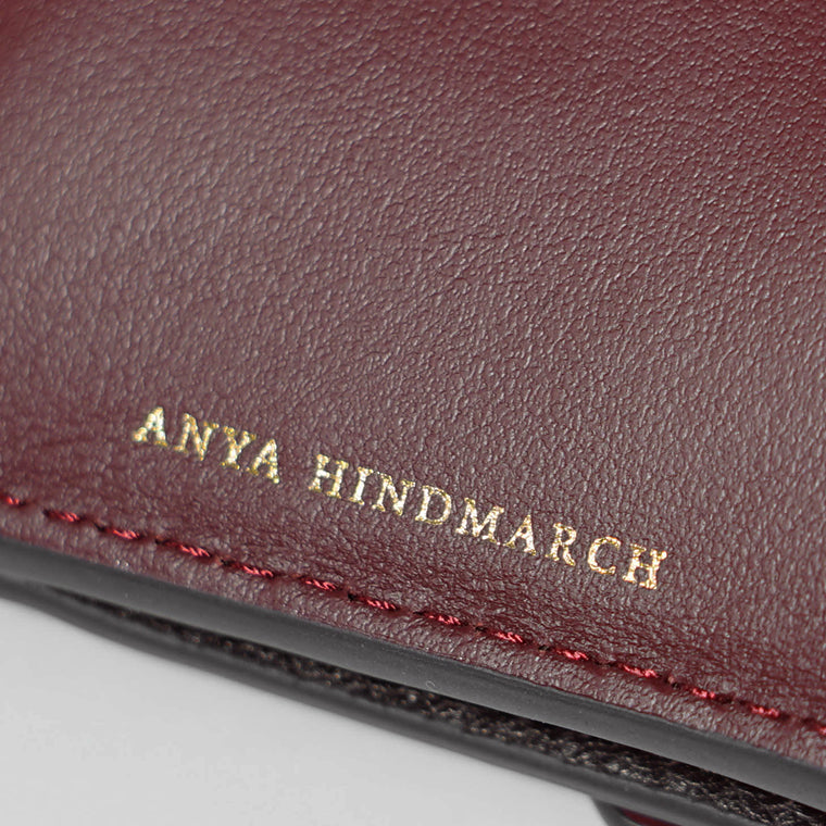 ANYA HINDMARCH レディース 3つ折り財布 ZANY MINI TRI FOLD WALLET 195584 ダークブラウン GRAPE