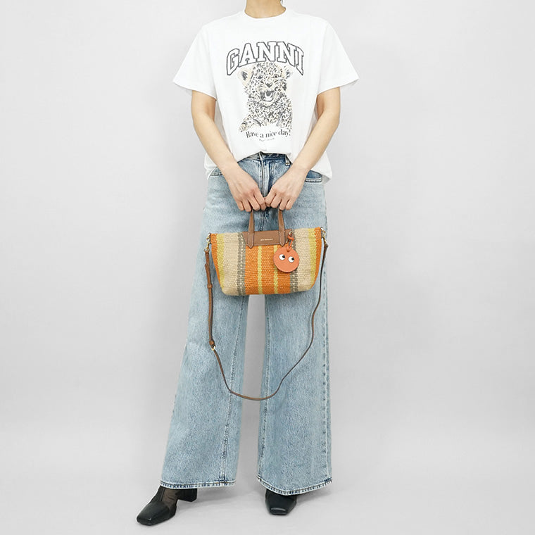ANYA HINDMARCH レディース トートバッグ TOTE X S 197212 オレンジ系 ORANGE MULTI STRIPED