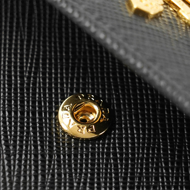 PRADA レディース 3つ折り財布 SAFFIANO METAL 1MH025 QWA NERO ブラック F0002