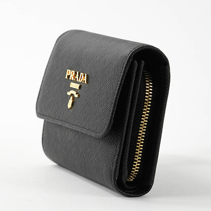 PRADA レディース 3つ折り財布 SAFFIANO METAL 1MH025 QWA NERO ブラック F0002