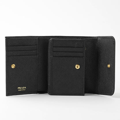 PRADA レディース 3つ折り財布 SAFFIANO METAL 1MH025 QWA NERO ブラック F0002
