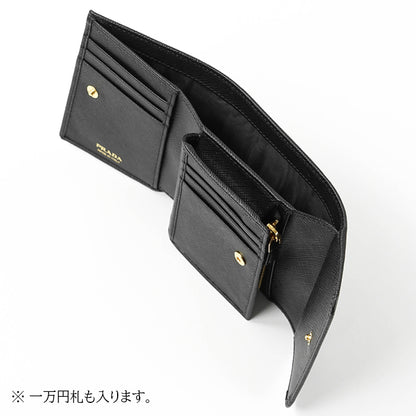 PRADA レディース 3つ折り財布 SAFFIANO METAL 1MH025 QWA NERO ブラック F0002
