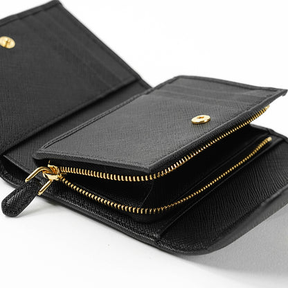 PRADA レディース 3つ折り財布 SAFFIANO METAL 1MH025 QWA NERO ブラック F0002