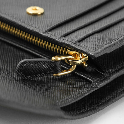 PRADA レディース 3つ折り財布 SAFFIANO METAL 1MH025 QWA NERO ブラック F0002
