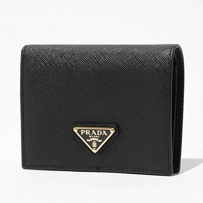 【SUMMER FINAL SALE】 PRADA レディース 2つ折り財布 SAFFIANO TRIANG 1MV204 QHH NERO ブラック F0002