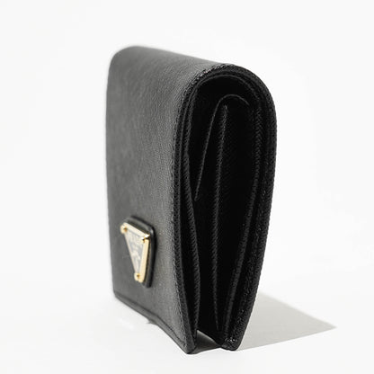 【SUMMER FINAL SALE】 PRADA レディース 2つ折り財布 SAFFIANO TRIANG 1MV204 QHH NERO ブラック F0002