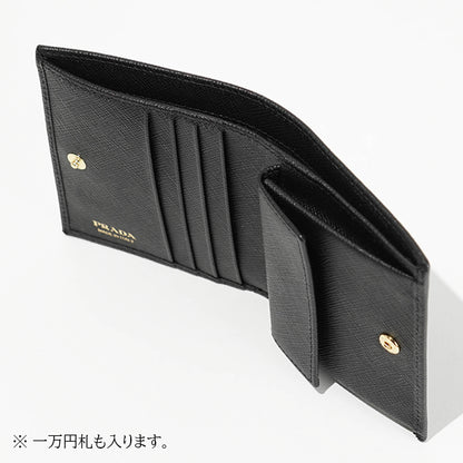 【SUMMER FINAL SALE】 PRADA レディース 2つ折り財布 SAFFIANO TRIANG 1MV204 QHH NERO ブラック F0002