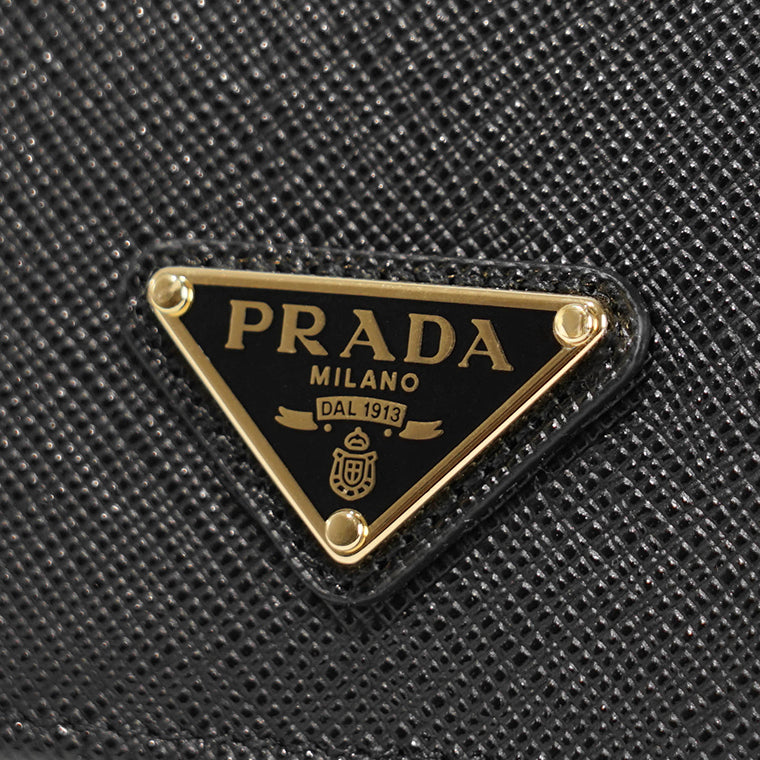 【SUMMER FINAL SALE】 PRADA レディース 2つ折り財布 SAFFIANO TRIANG 1MV204 QHH NERO ブラック F0002