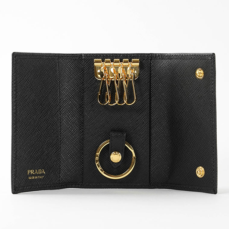 PRADA レディース メンズ キーケース SAFFIANO TRIANG 1PG004 QHH NERO ブラック F0002